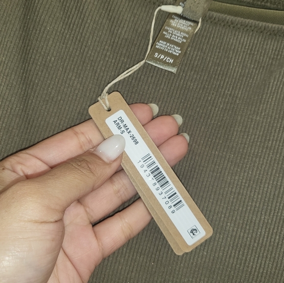 1. NWT SKIMS SOFT LOUNGE OFF THE SHOULDER DRESS IN ARMY - Picture 7 of 9